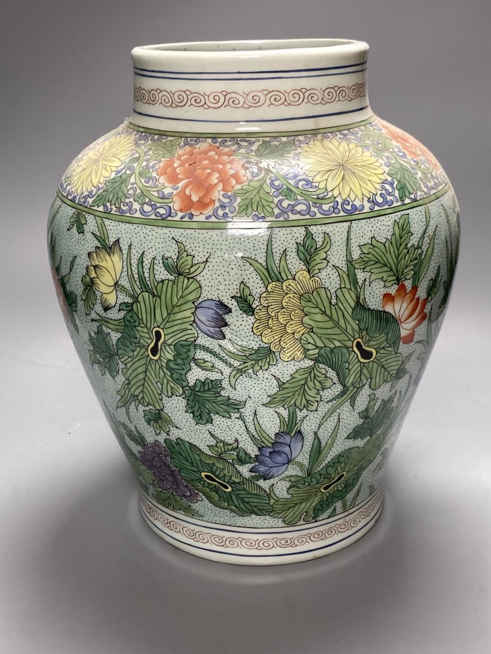 A Porcelaine de Paris famille rose style vase, height 33cm